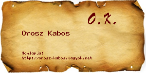 Orosz Kabos névjegykártya