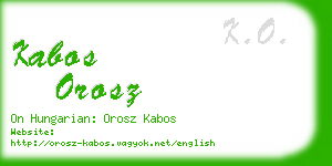kabos orosz business card